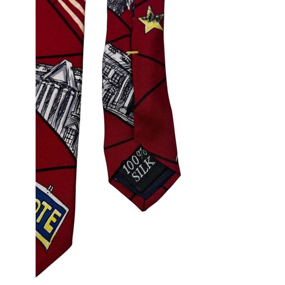 VINTAGE Political Men Tie 96‎ Dole for President Mike Luckovich Design 100% Silk - Picture 4 of 6